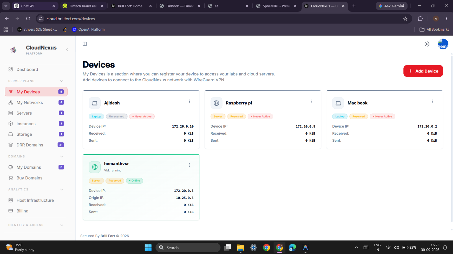 CloudNexus Devices Management Dashboard