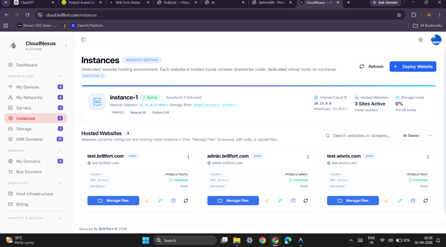 CloudNexus Instances Web Hosting